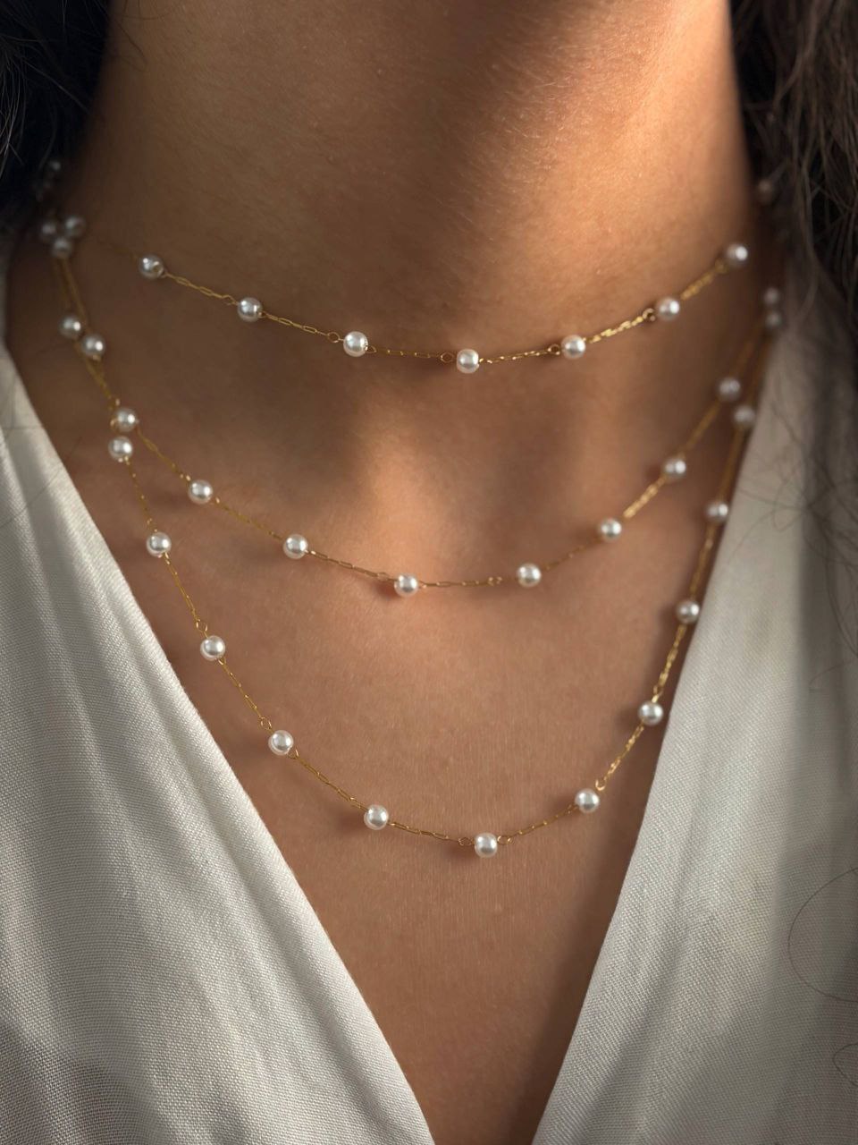 گردنبند سه لاین مروارید