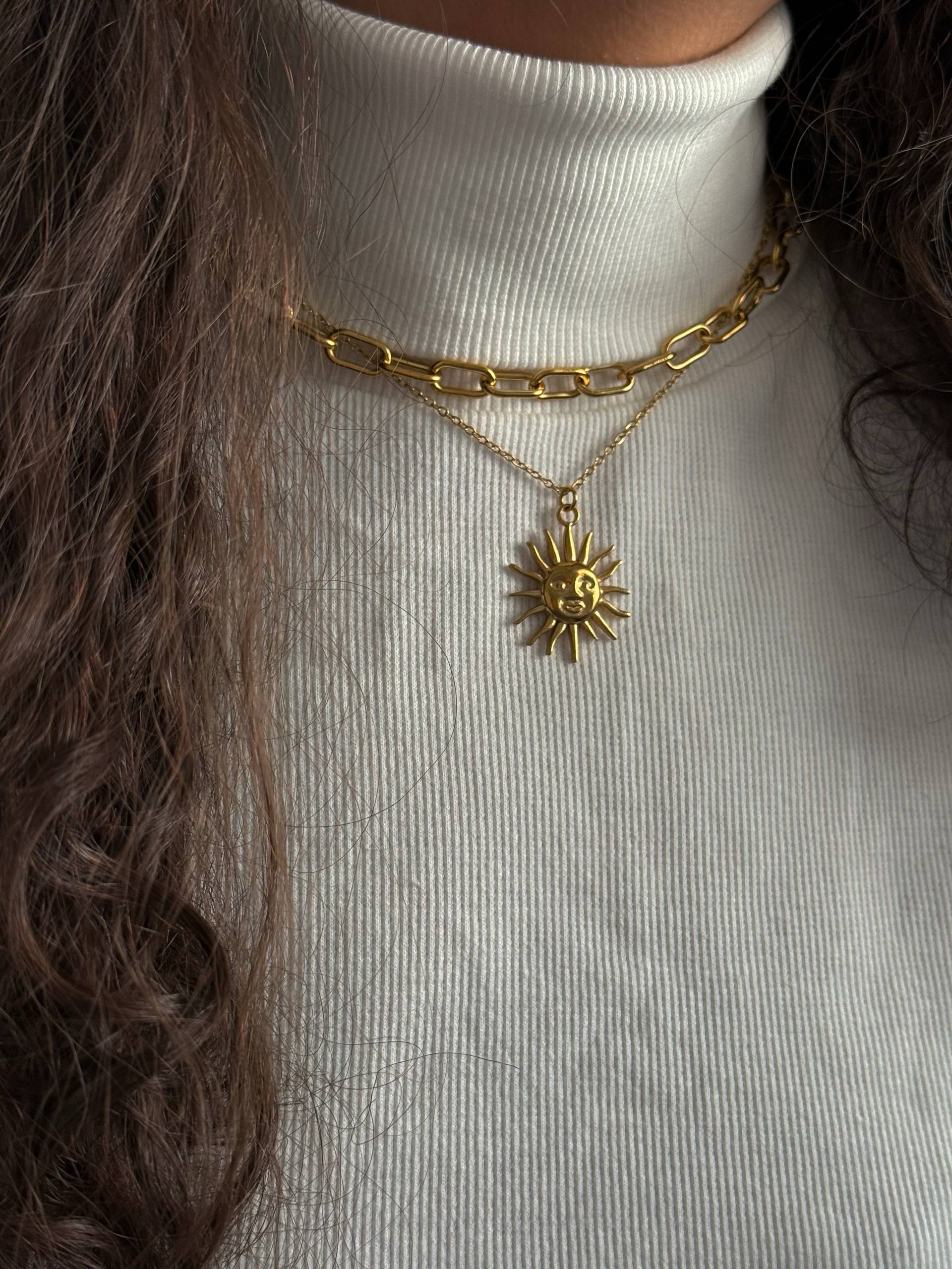 گردنبند دولاین خورشید فول استیل